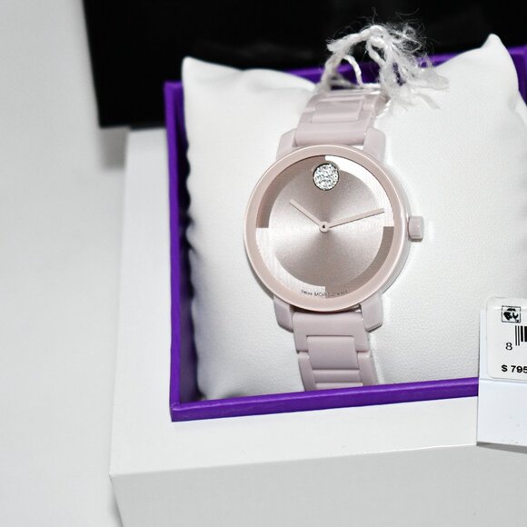 Movado Women\'s Bold 2.0 Quartz Analog Pink Ceramic Bracelet Watch in Pink #36012 main image 7